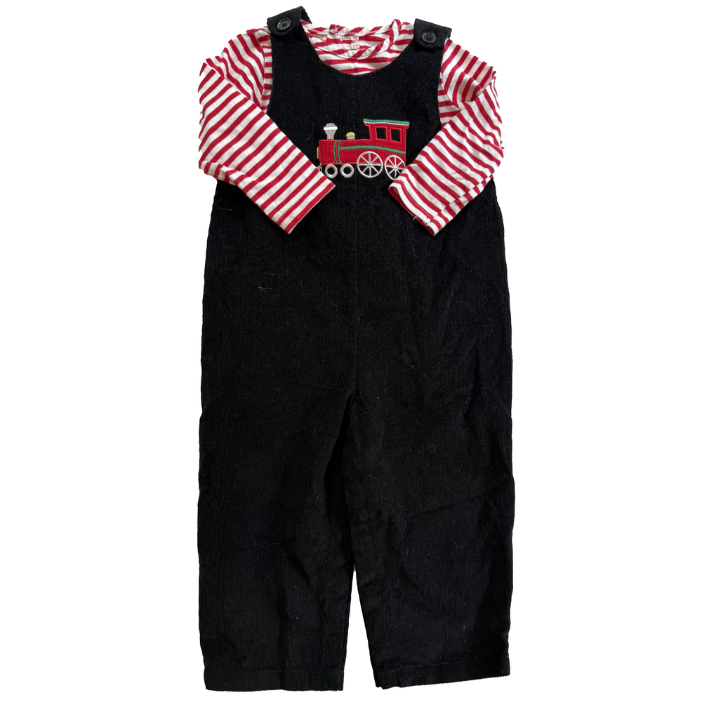 Unknown Brand Boys Black Train Overalls size: 18 Months